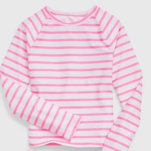 Gap Kids Girls Pink&White Striped Rashguard, Size XXL(14/16), TAGS still on!
